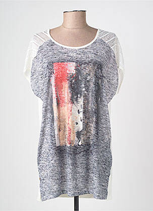 T-shirt imprimé fantaisie manches courtes gris MERI & ESCA femme