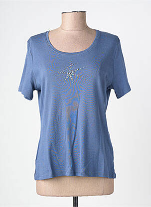 T-shirt coupe cintrée manches courtes bleu GUY DUBOUIS femme