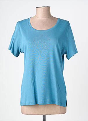 T-shirt coupe cintrée manches courtes bleu GUY DUBOUIS femme