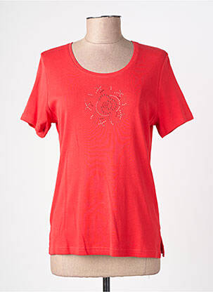 T-shirt coupe cintrée manches courtes rouge GUY DUBOUIS femme
