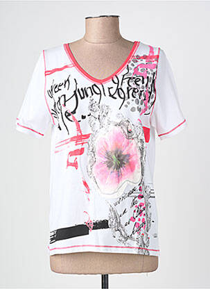 T-shirt imprimé fantaisie manches courtes blanc IMPULSION femme