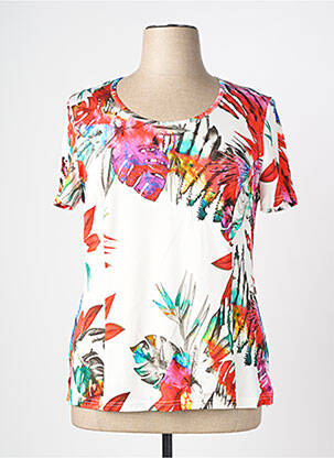 T-shirt imprimé fantaisie manches courtes blanc GUY DUBOUIS femme