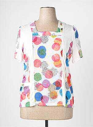 T-shirt coupe cintrée manches courtes blanc GUY DUBOUIS femme