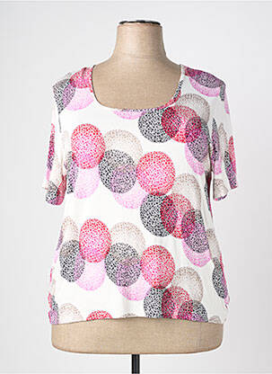 T-shirt imprimé fantaisie manches courtes rose GUY DUBOUIS femme