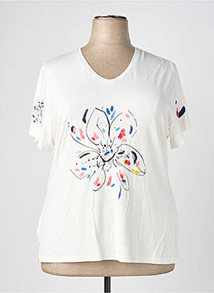 T-shirt imprimé fantaisie manches courtes blanc GUY DUBOUIS femme