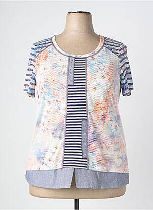 T-shirt imprimé fantaisie manches courtes bleu BAGORAZ femme