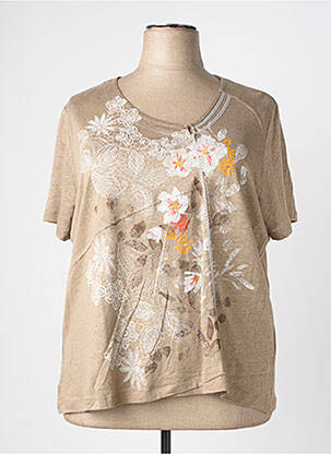 T-shirt imprimé fantaisie manches courtes marron BAGORAZ femme