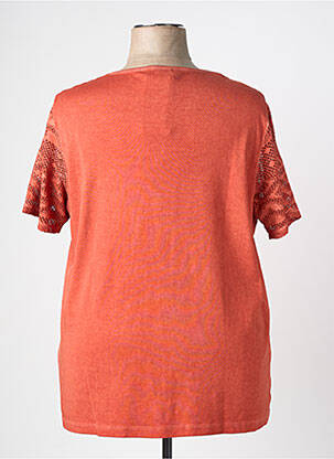 T-shirt sérigraphie floquée manches courtes orange BAGORAZ femme