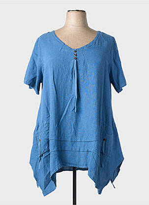 Tunique manches courtes col v bleu MERI & ESCA femme