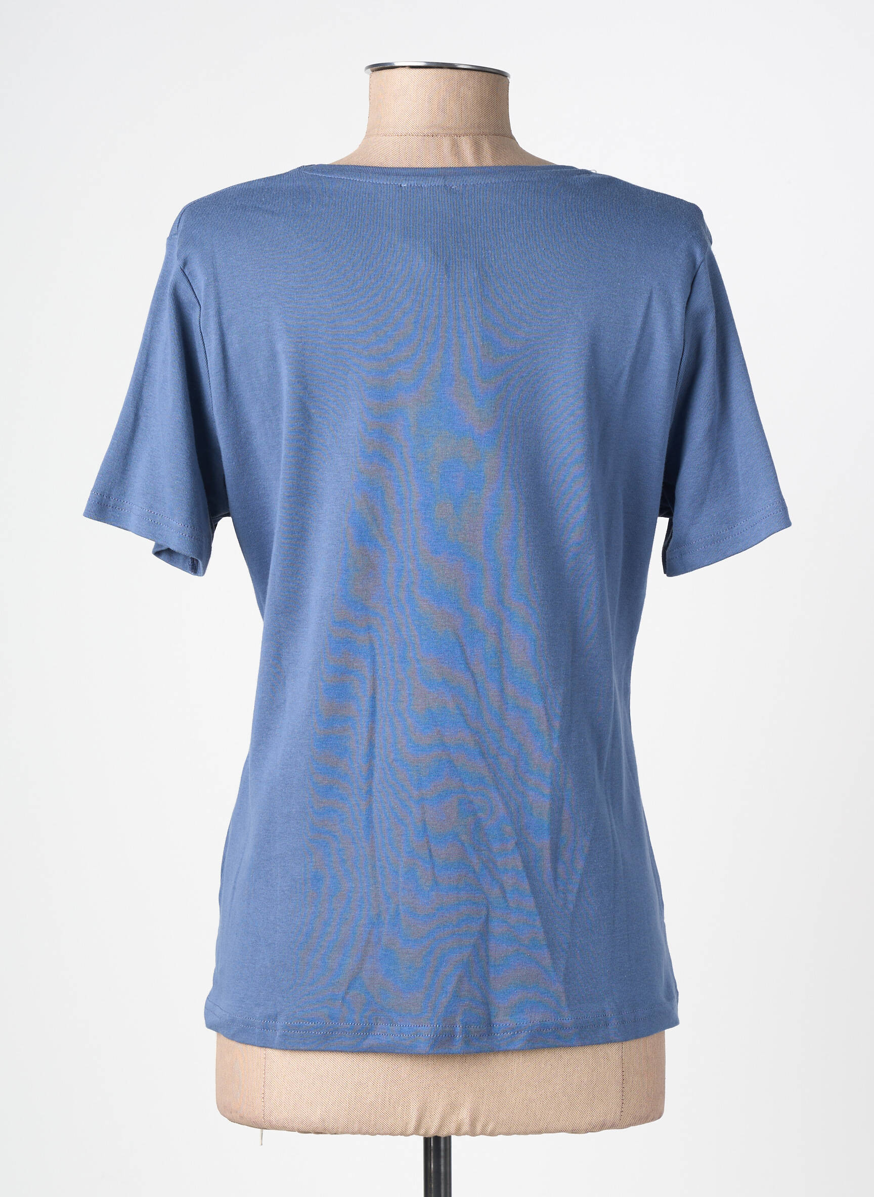 T-shirt coupe cintrée manches courtes bleu GUY DUBOUIS femme