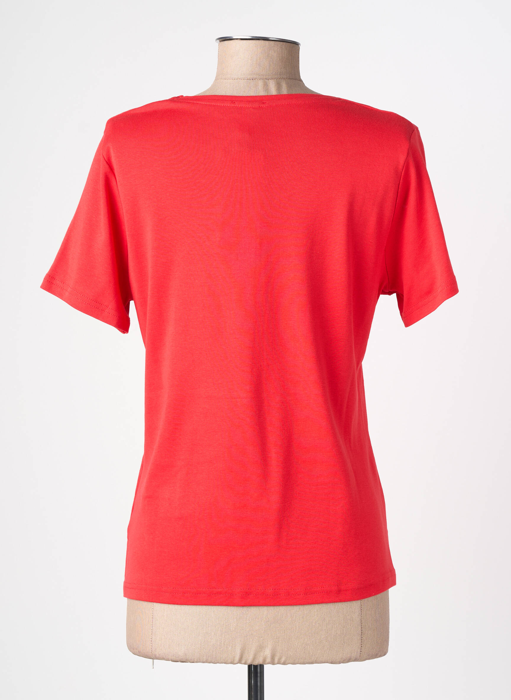 T-shirt coupe cintrée manches courtes rouge GUY DUBOUIS femme