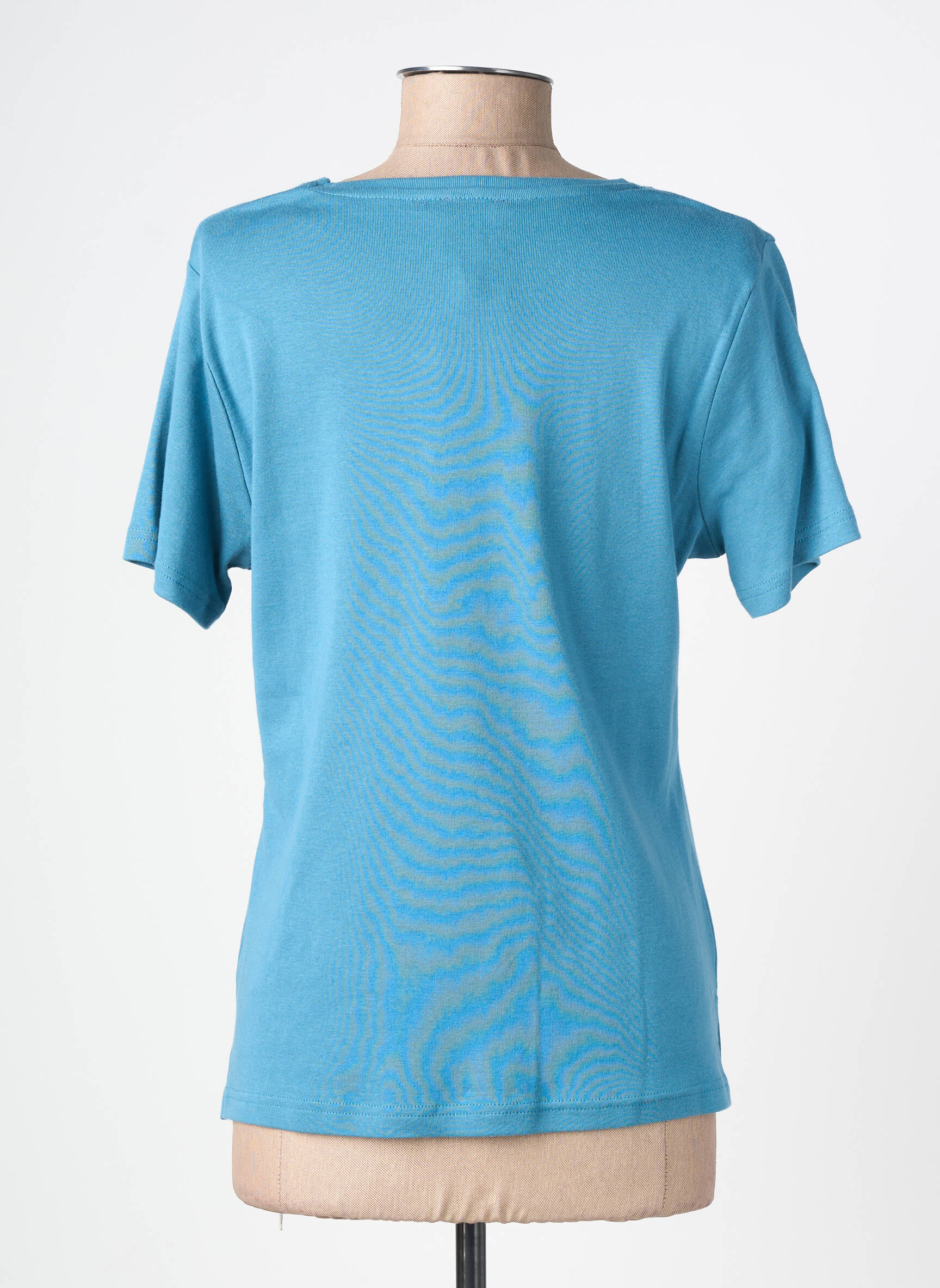 T-shirt coupe cintrée manches courtes bleu GUY DUBOUIS femme