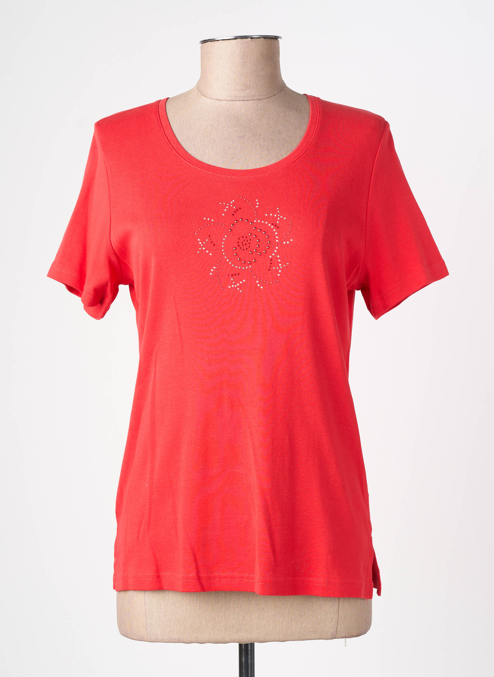 T-shirt coupe cintrée manches courtes rouge FRANCE RIVOIRE femme