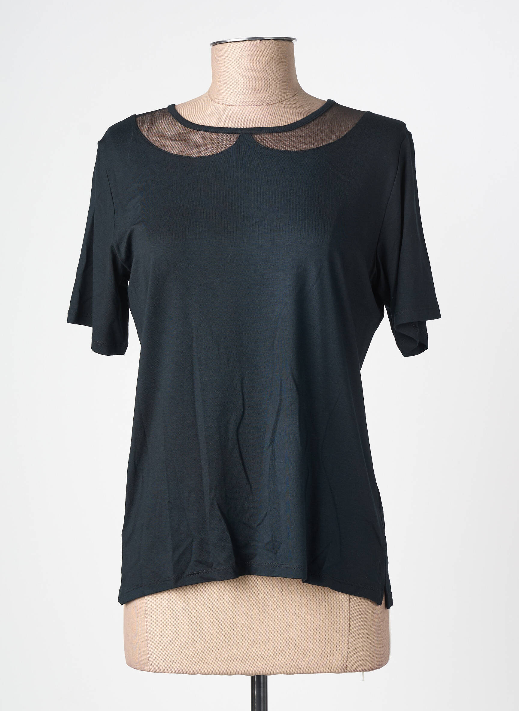 T-shirt stretch manches courtes noir GUY DUBOUIS femme