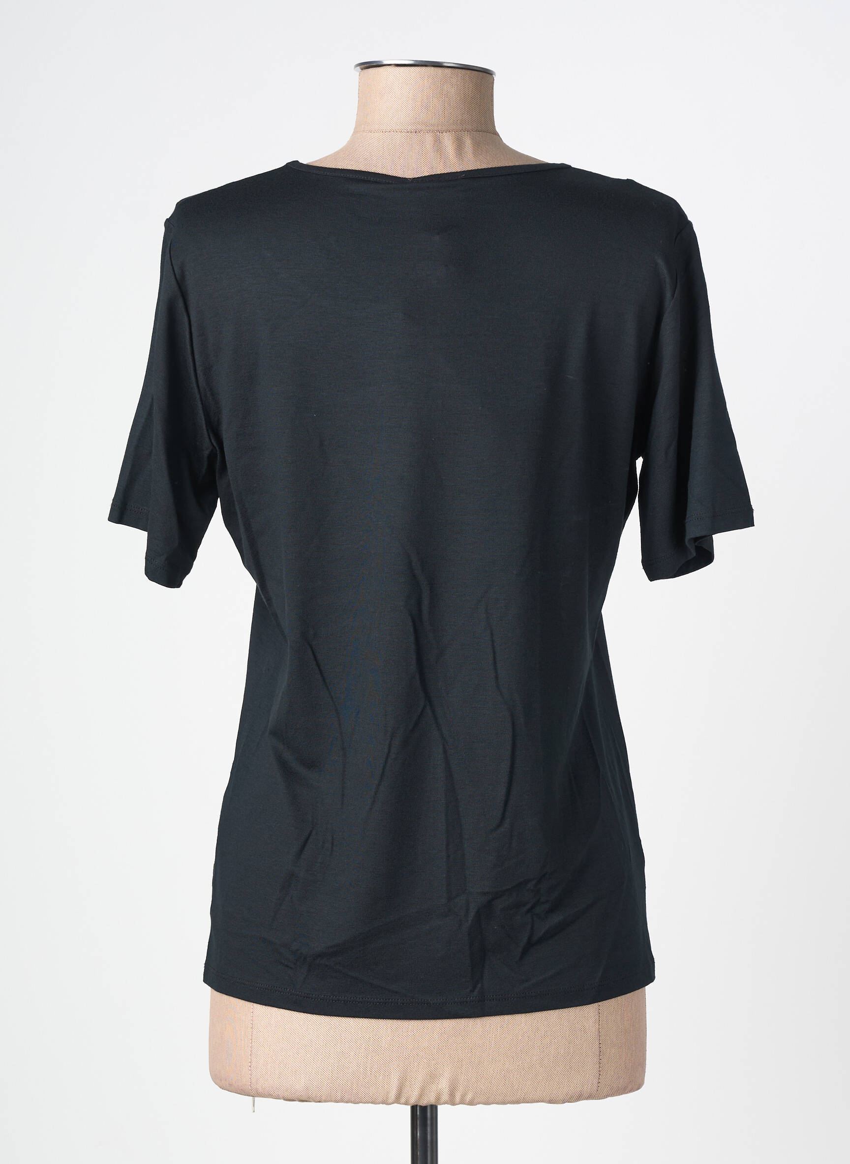 T-shirt stretch manches courtes noir GUY DUBOUIS femme