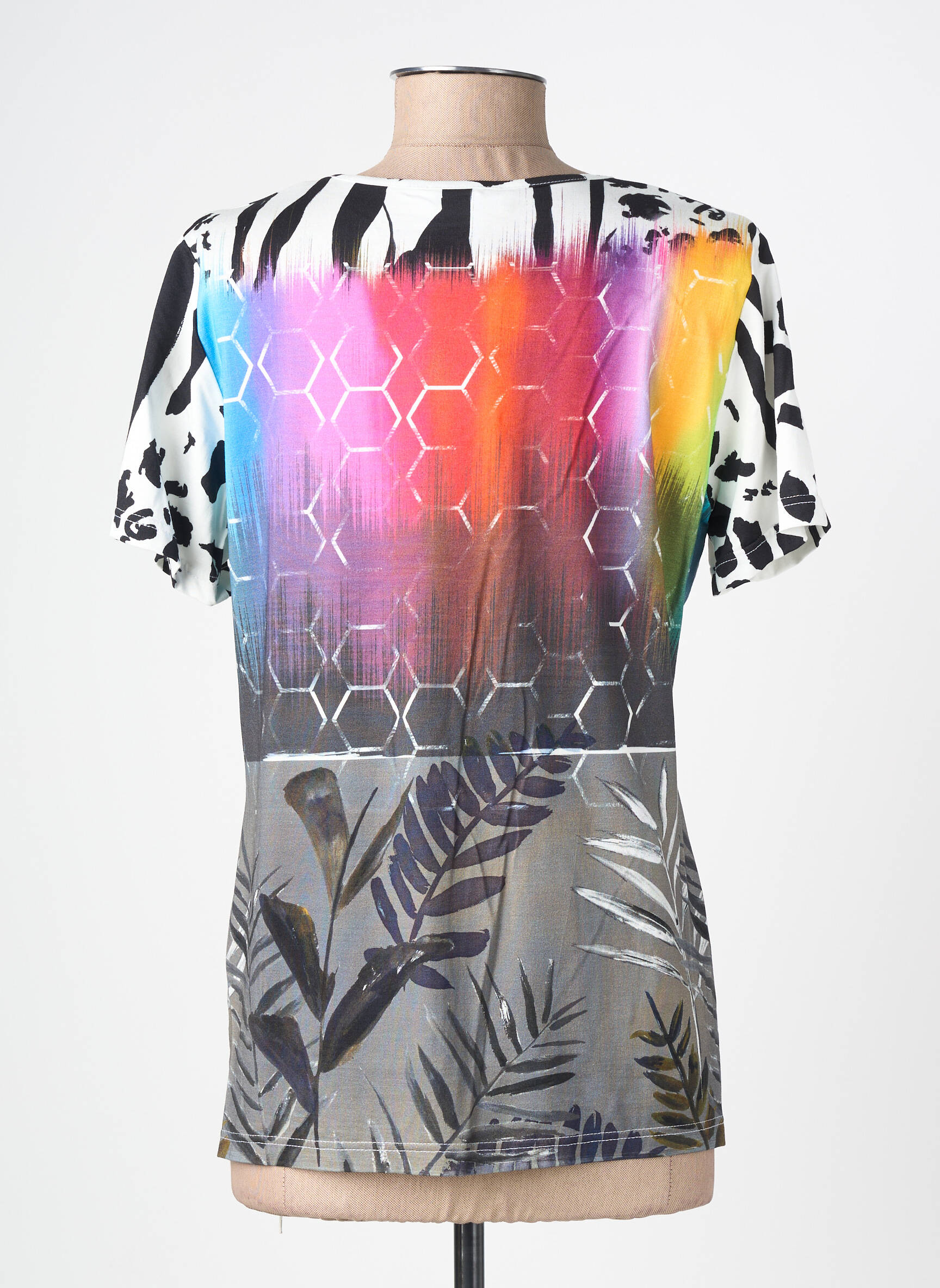 T-shirt imprimé fantaisie manches courtes noir MERI & ESCA femme