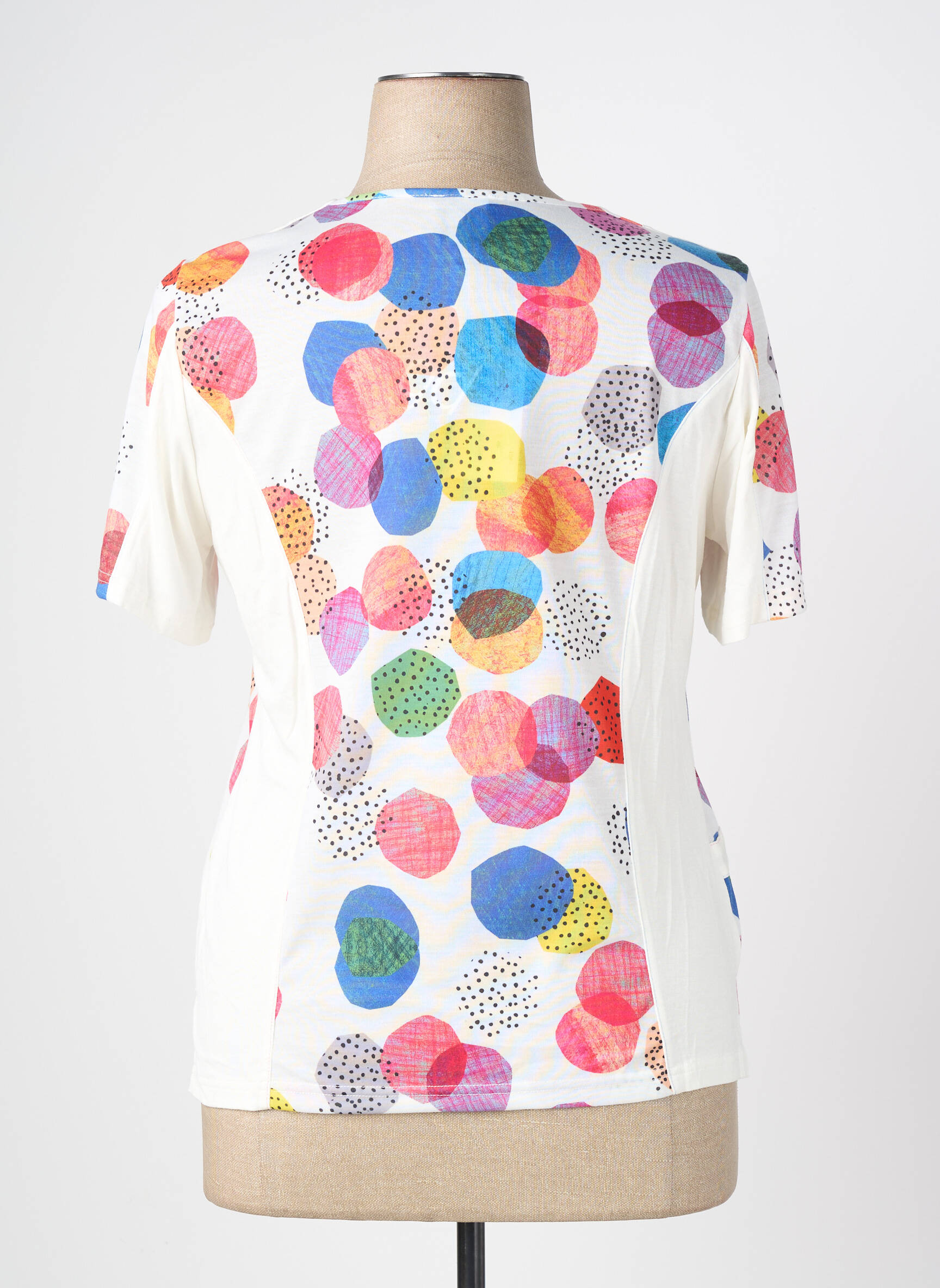 T-shirt coupe cintrée manches courtes blanc GUY DUBOUIS femme