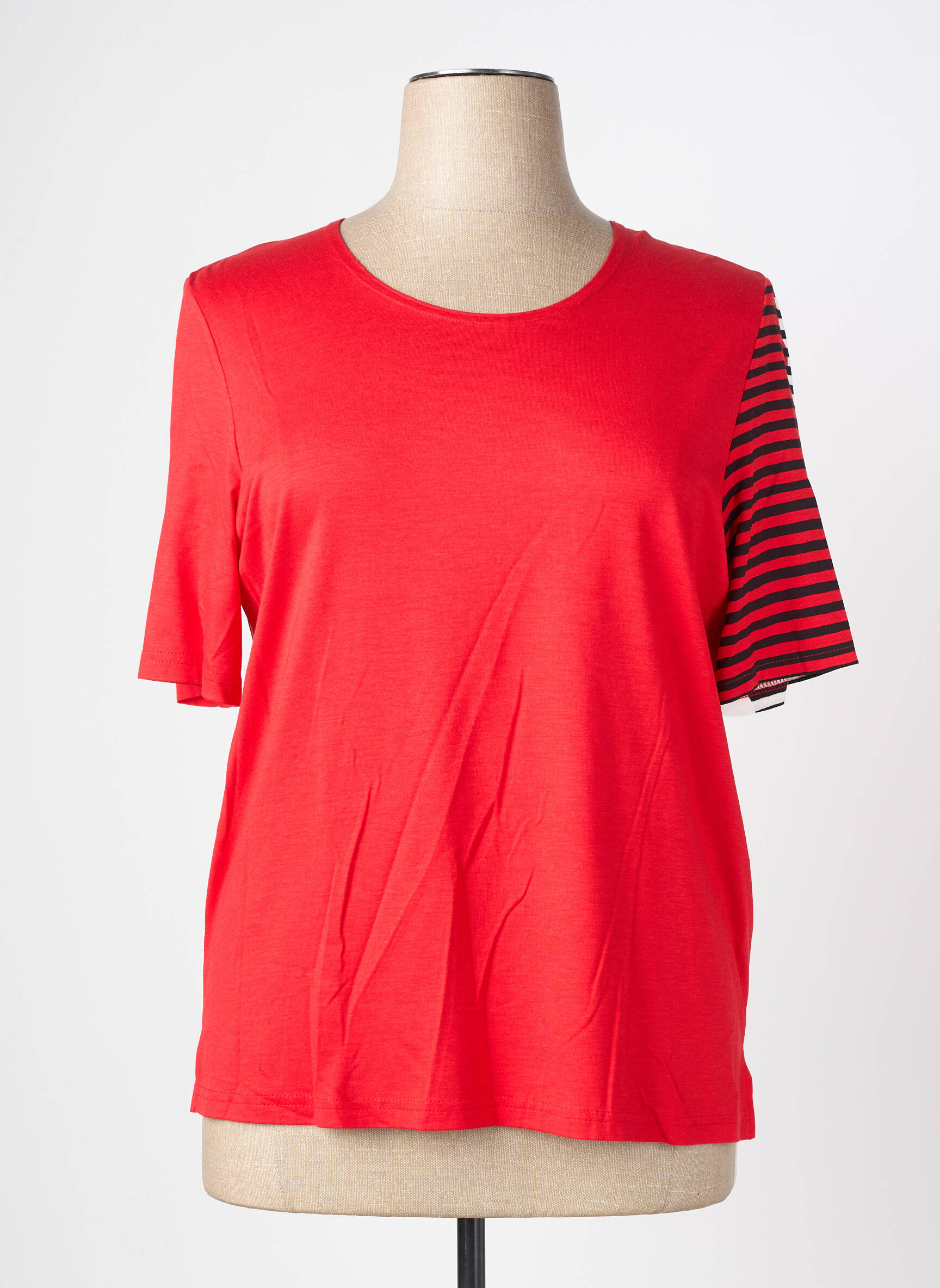 T-shirt coupe droite manches courtes rouge GUY DUBOUIS femme