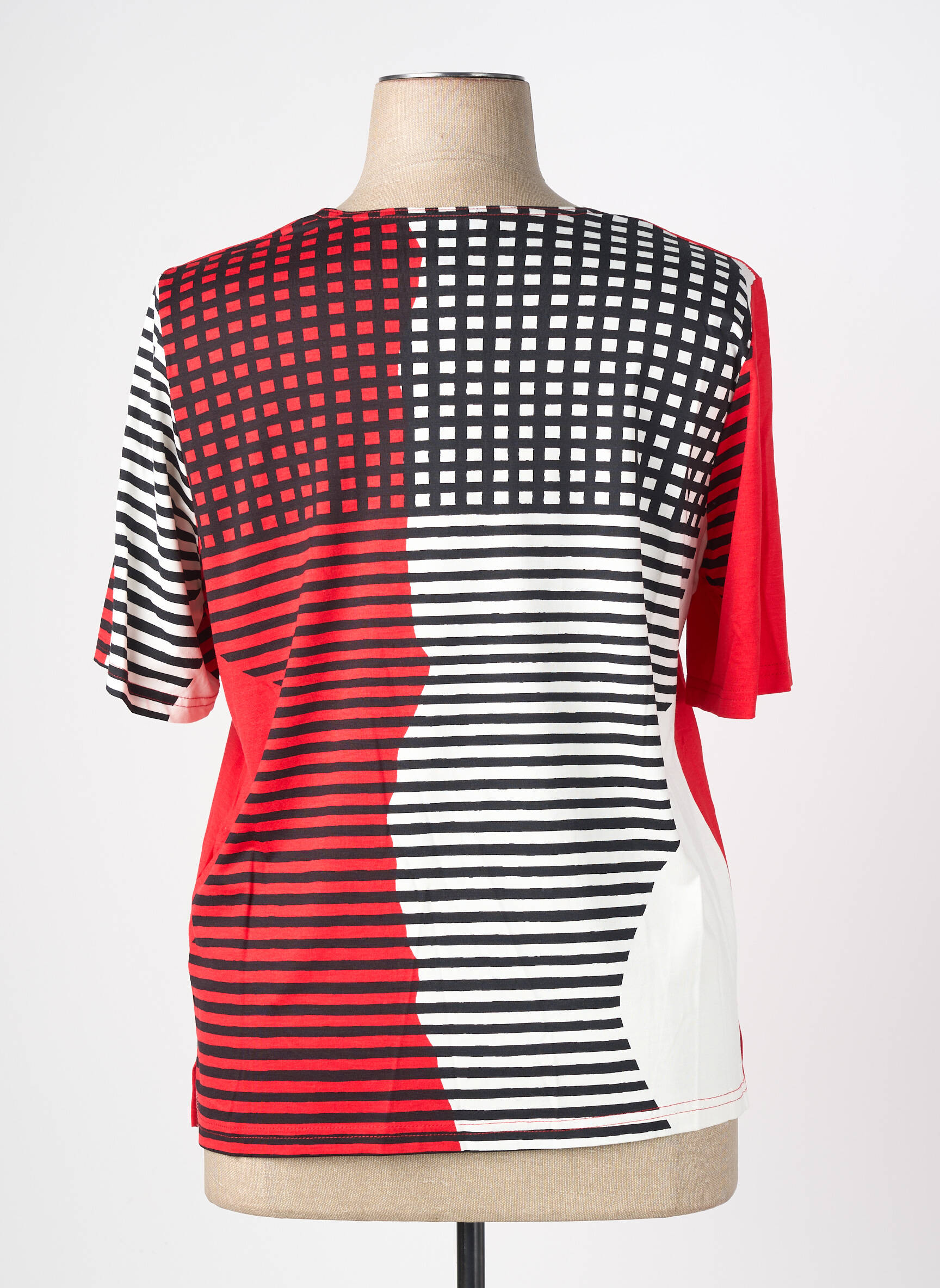T-shirt coupe droite manches courtes rouge GUY DUBOUIS femme