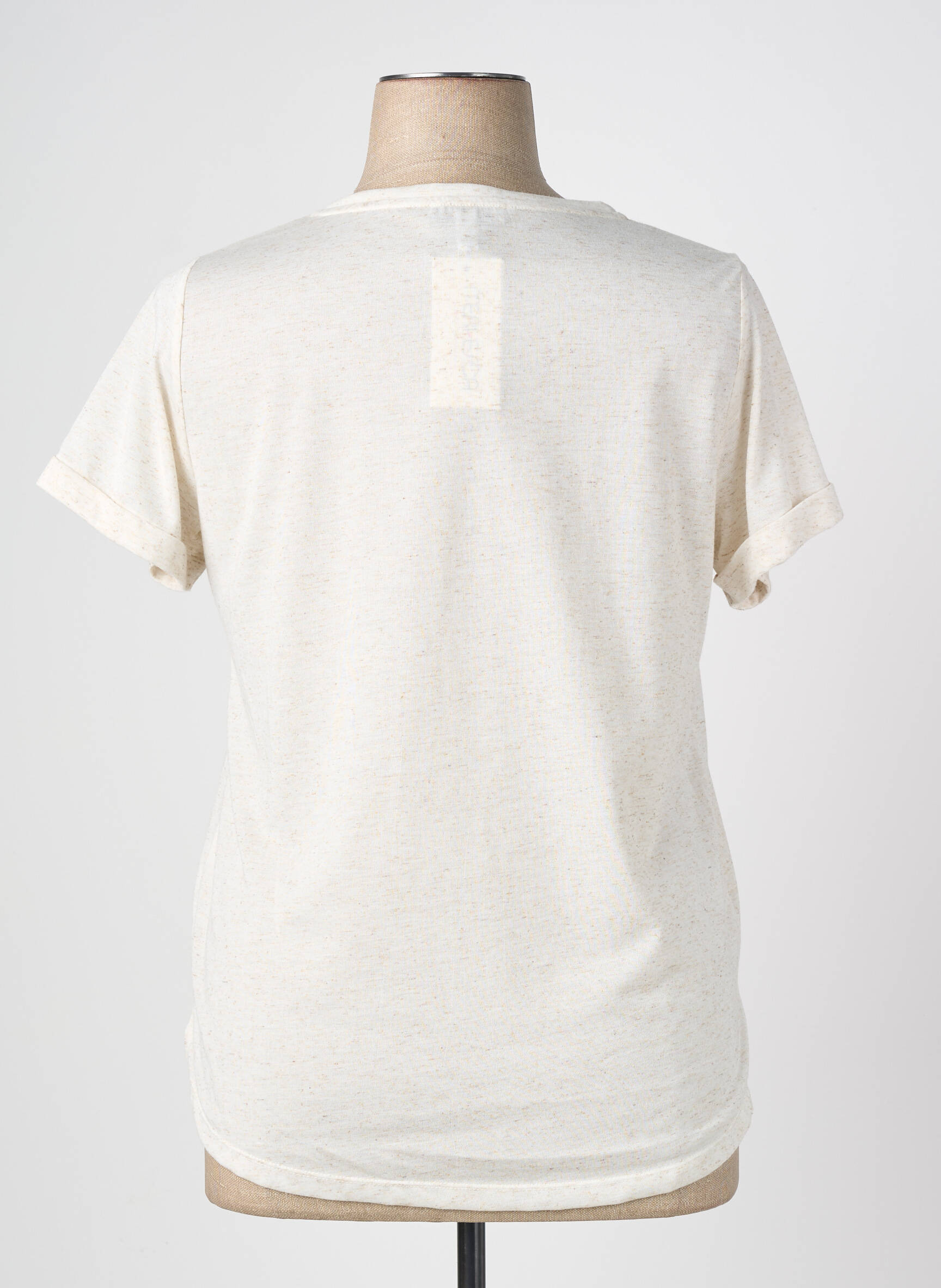 T-shirt col v manches courtes beige MERI & ESCA femme