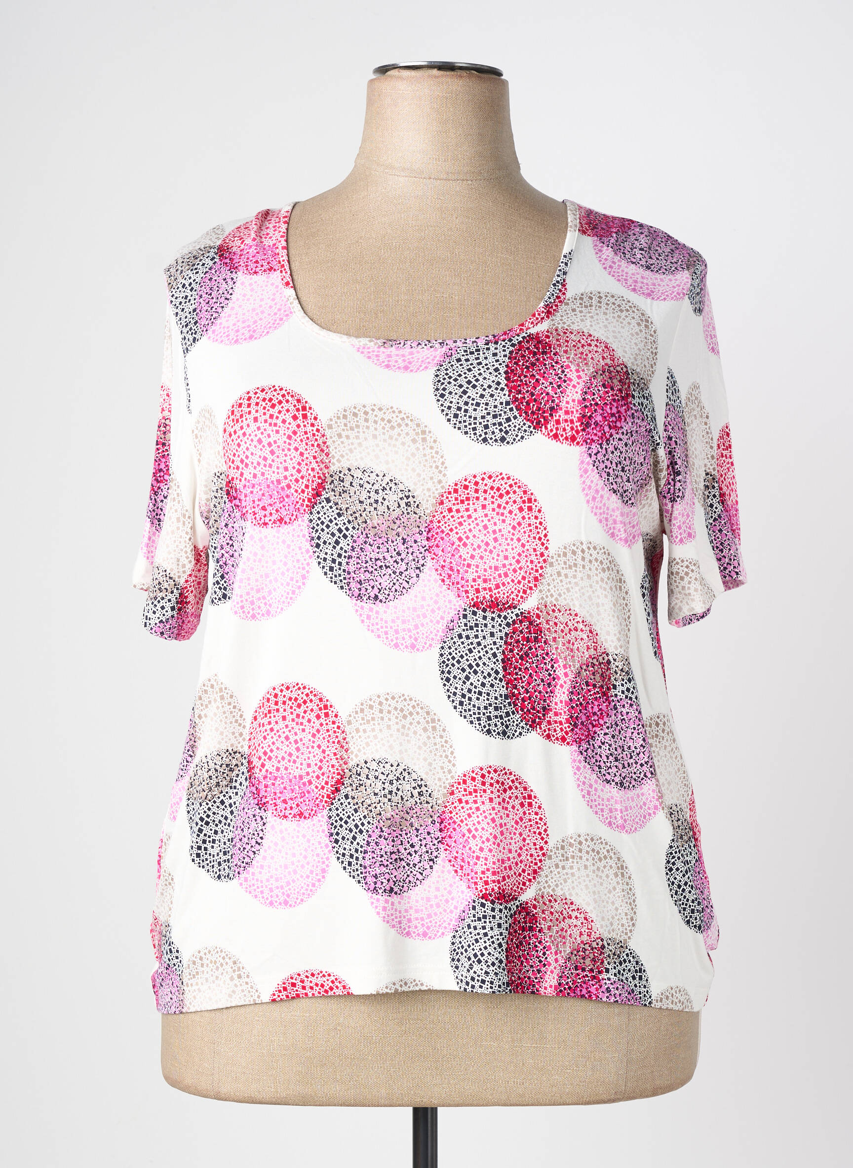 T-shirt imprimé fantaisie manches courtes rose GUY DUBOUIS femme