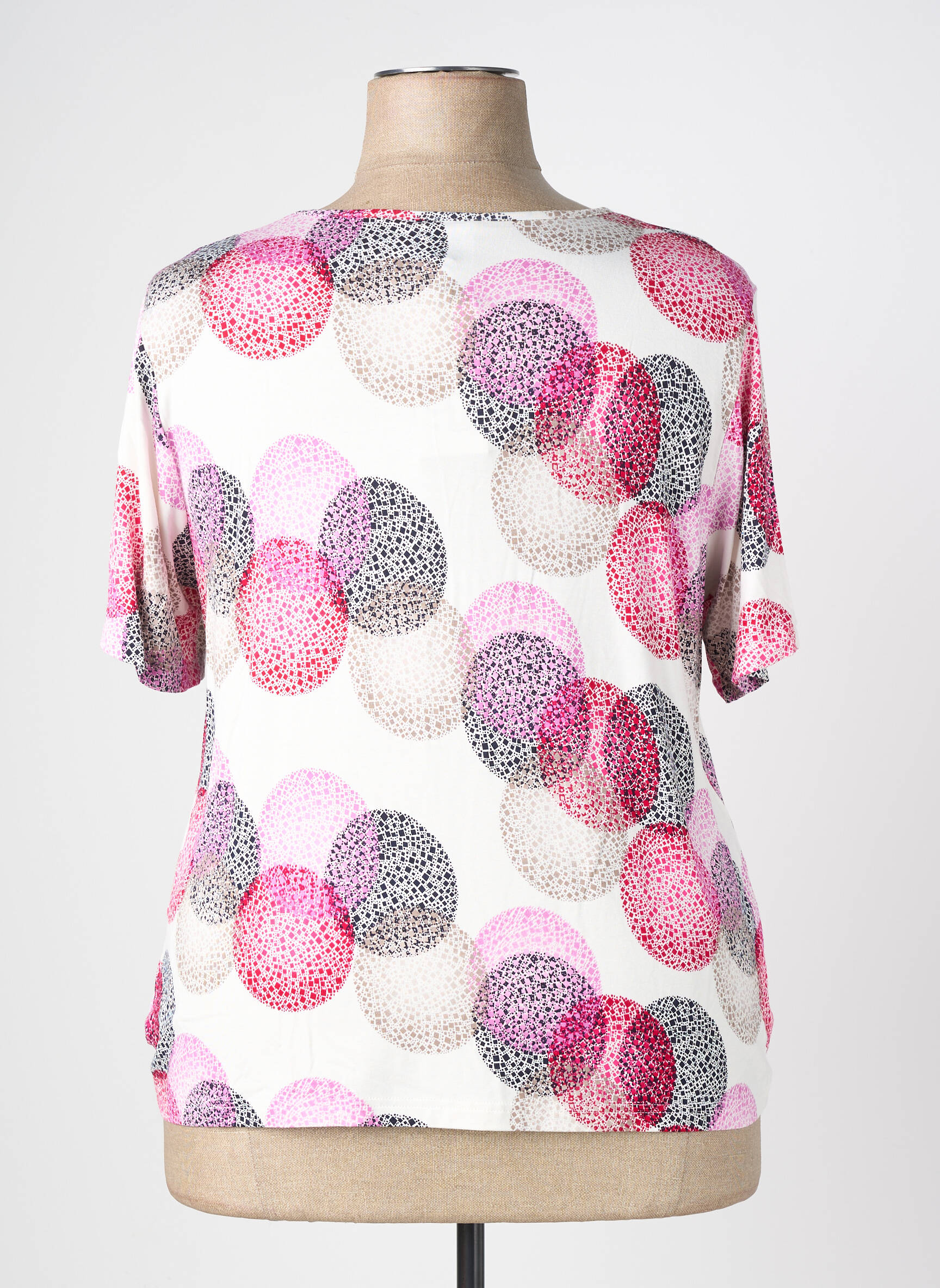 T-shirt imprimé fantaisie manches courtes rose GUY DUBOUIS femme