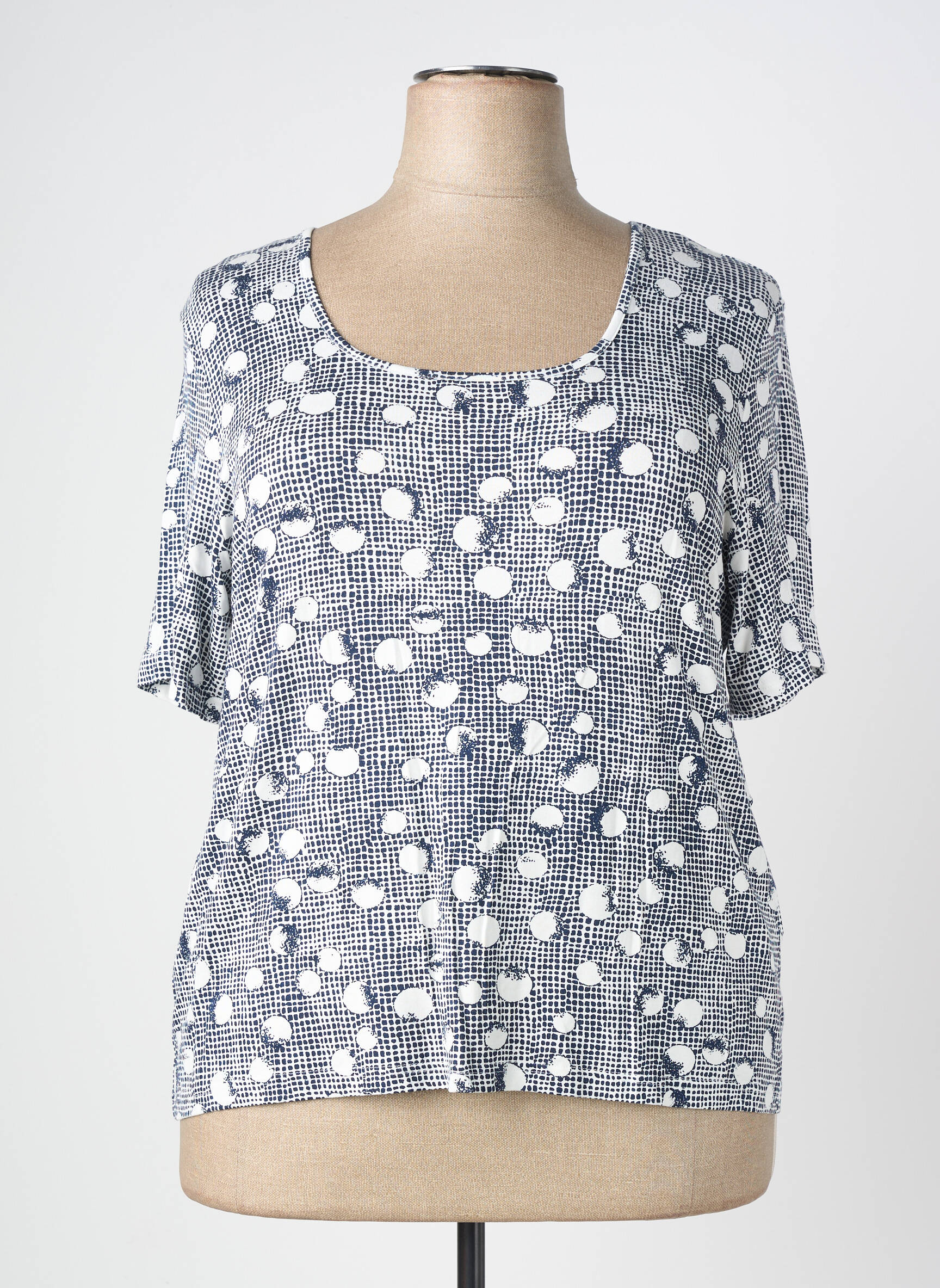 T-shirt imprimé fantaisie manches courtes bleu GUY DUBOUIS femme