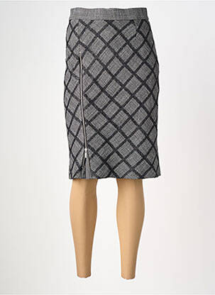 Jupe mi-longue taille haute gris GUY DUBOUIS femme