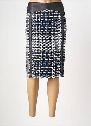 Jupe mi-longue taille normale bleu GUY DUBOUIS femme