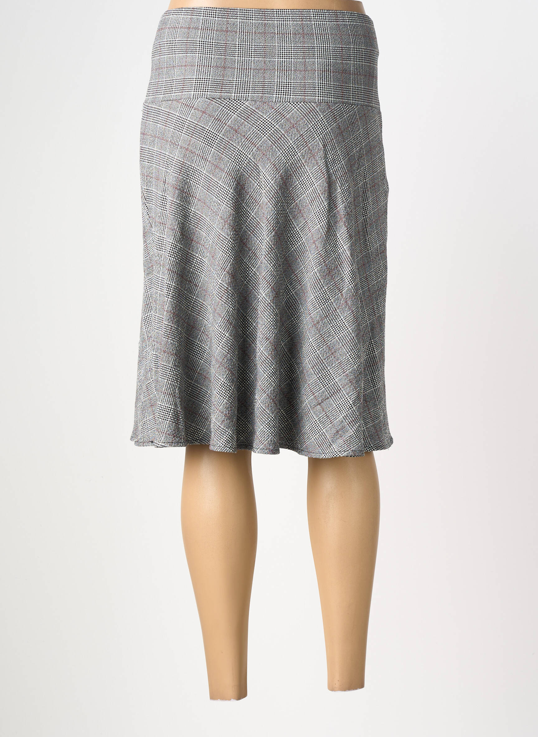 Jupe mi-longue stretch gris MERI & ESCA femme