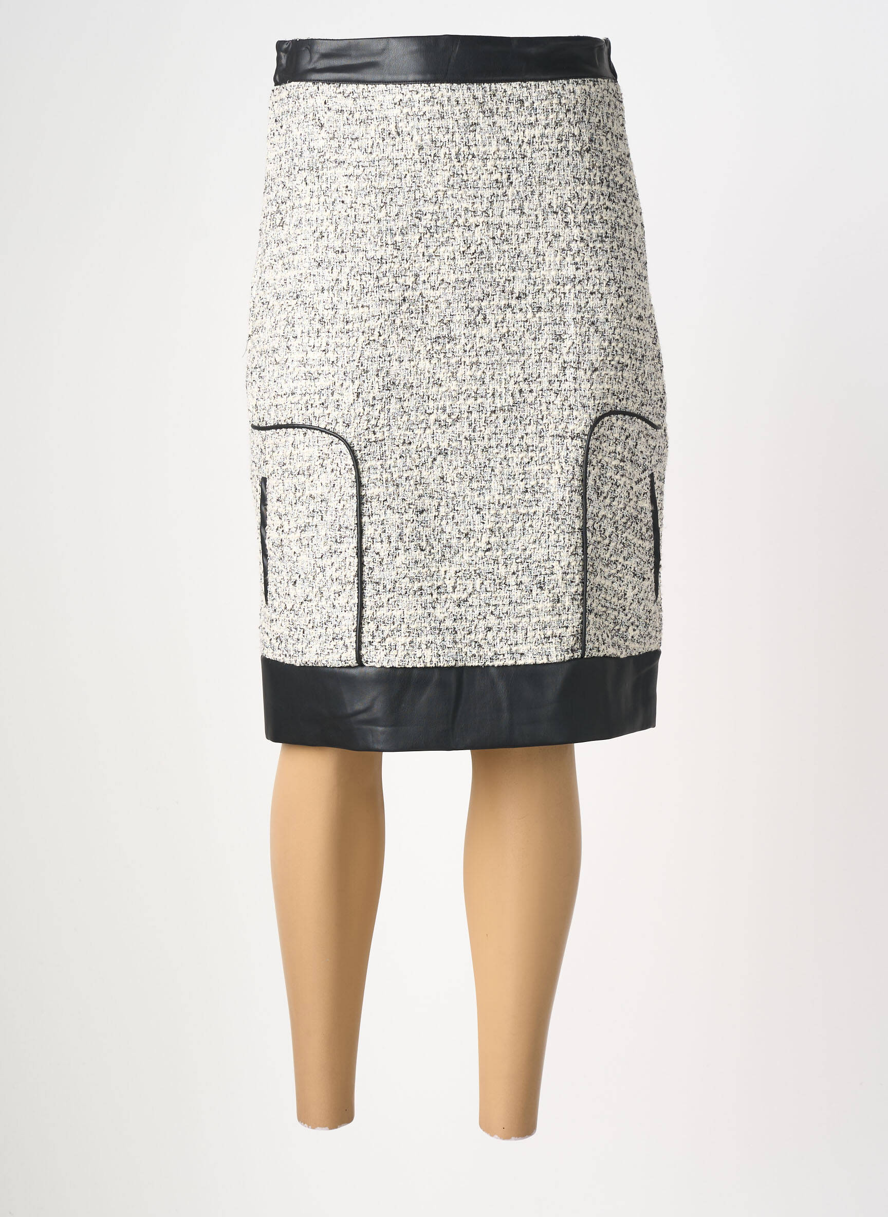 Jupe mi-longue taille haute gris MERI & ESCA femme
