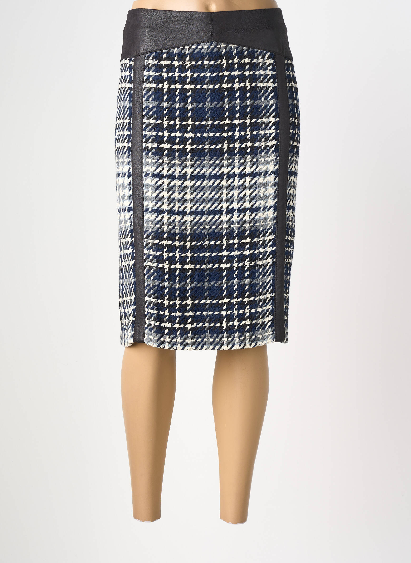Jupe mi-longue taille normale bleu GUY DUBOUIS femme