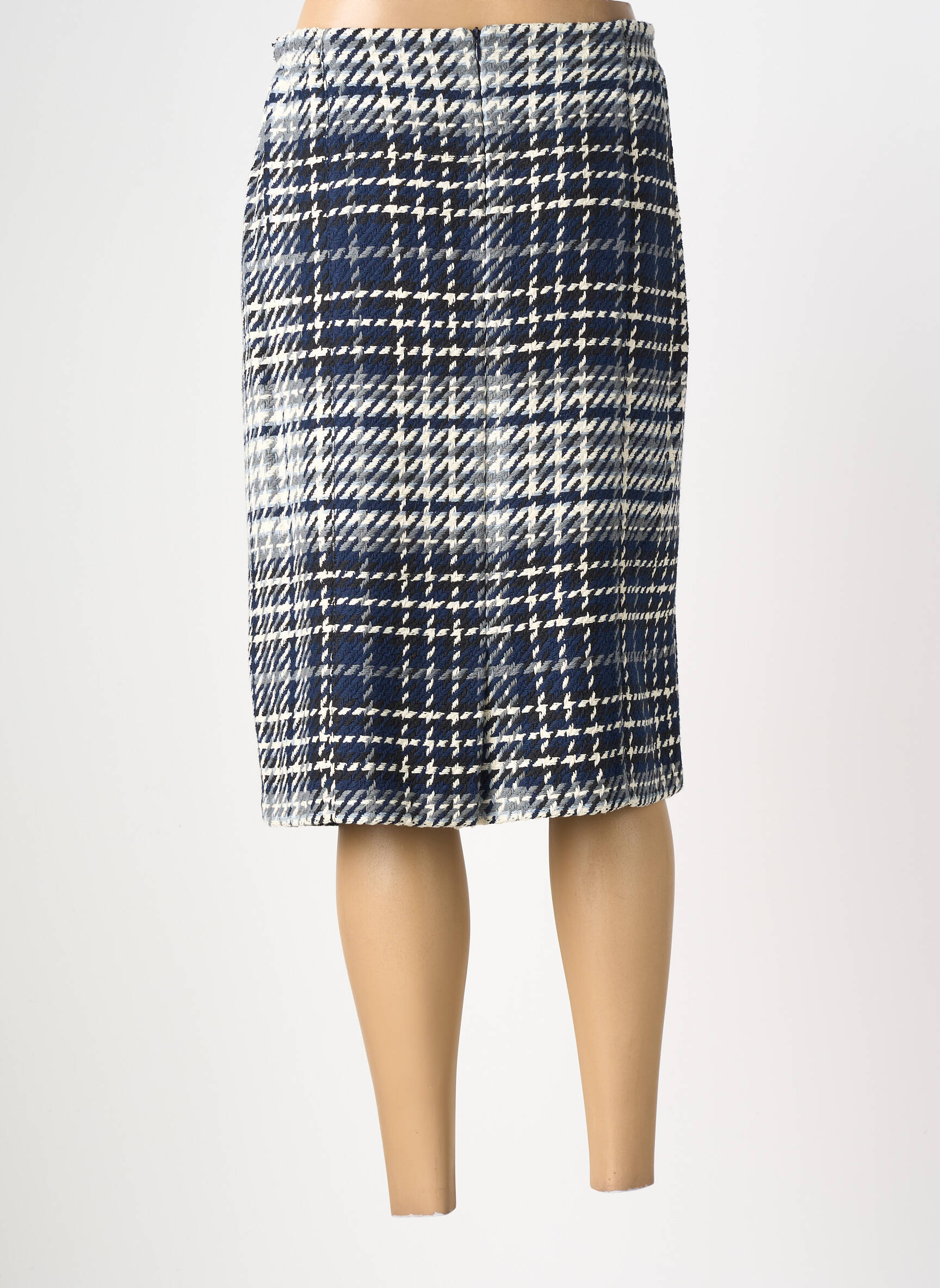 Jupe mi-longue taille normale bleu GUY DUBOUIS femme