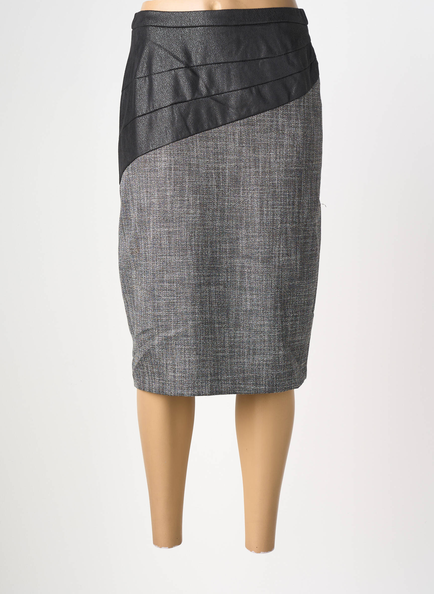 Jupe mi-longue taille normale gris GUY DUBOUIS femme