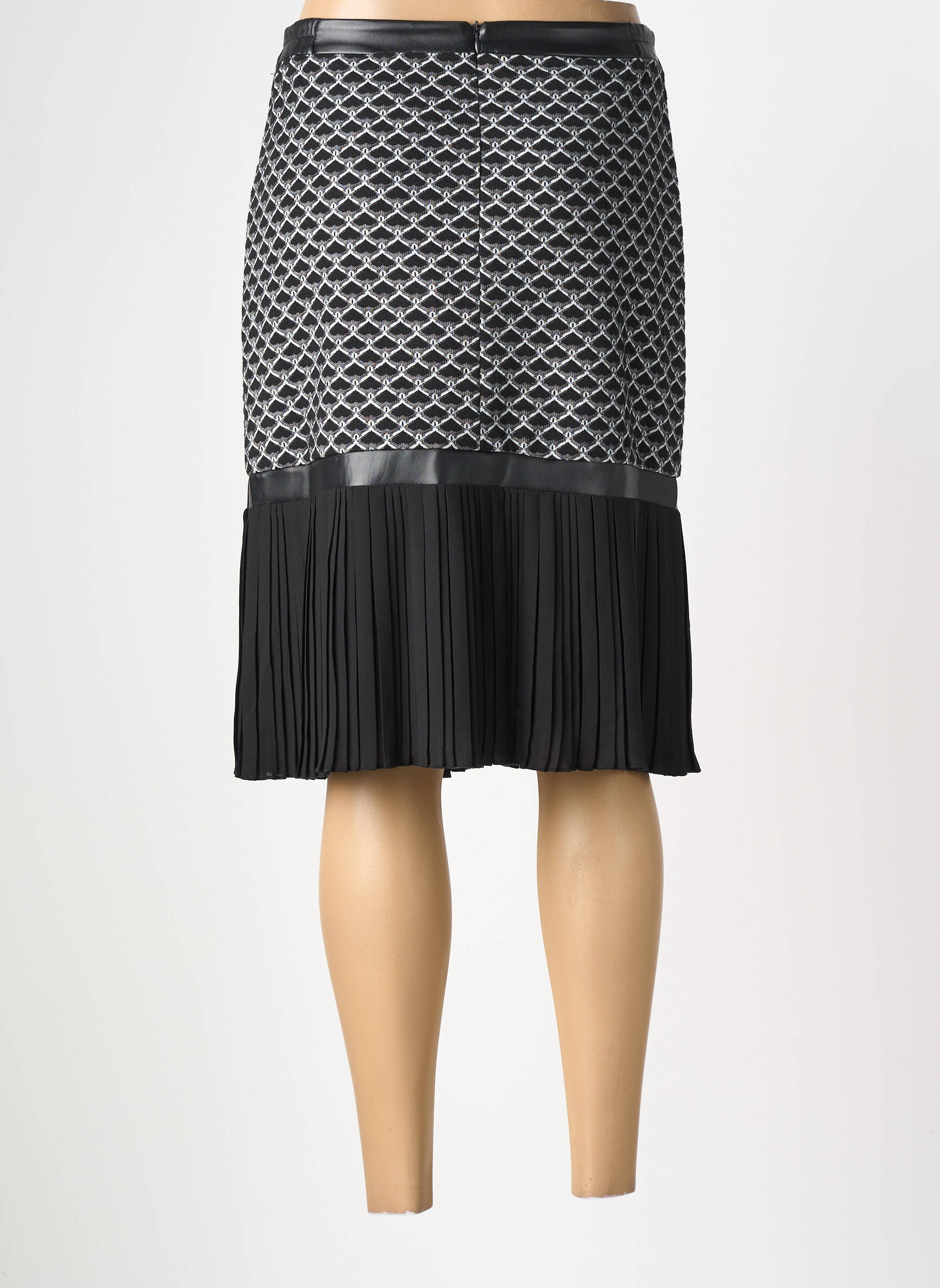 Jupe mi-longue taille normale noir FRANCE RIVOIRE femme