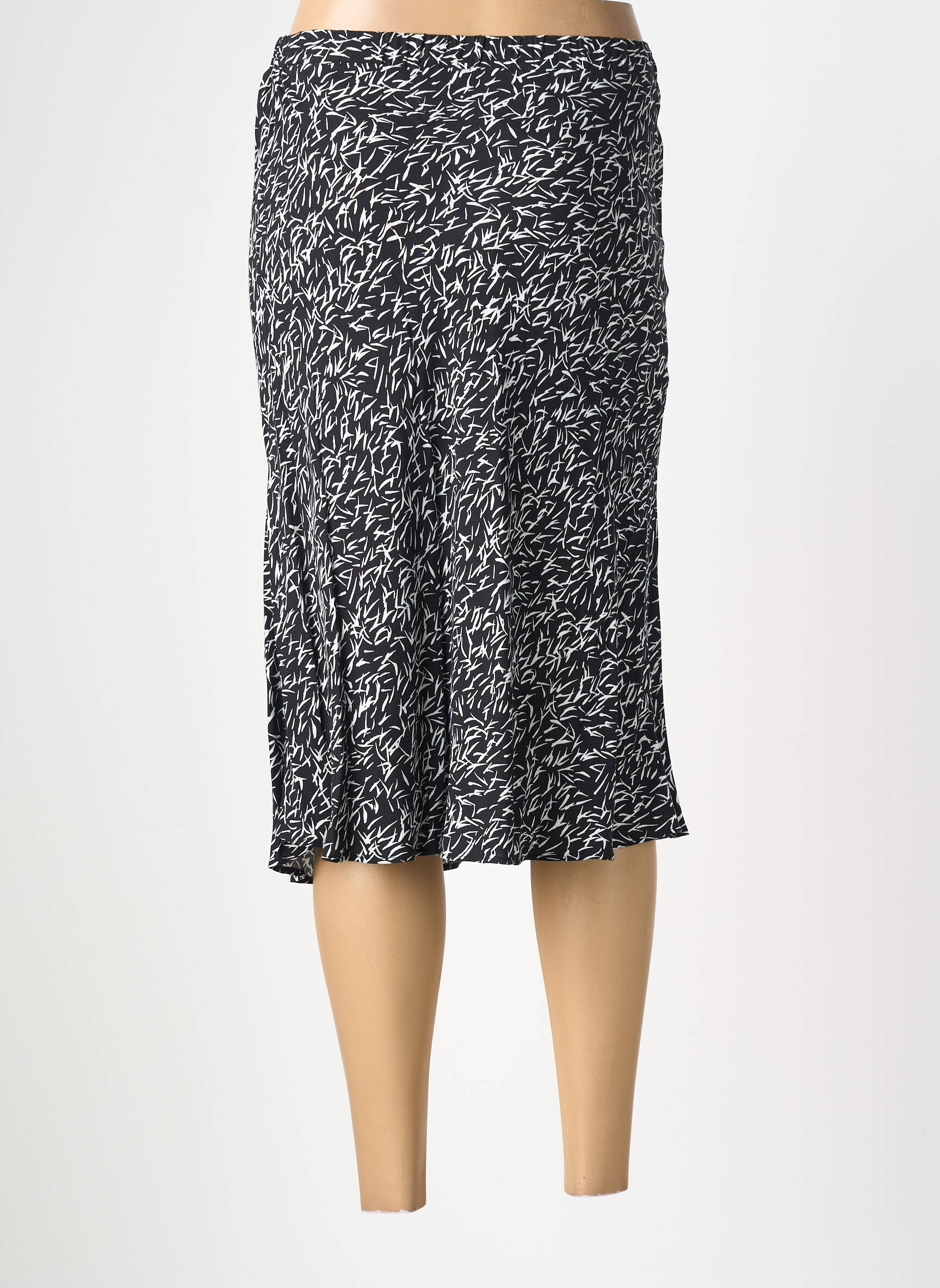 Jupe mi-longue taille normale noir GUY DUBOUIS femme