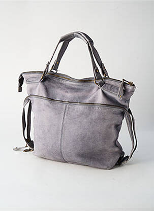 Sac fermeture zippée forme rectangulaire gris LANGO'S femme