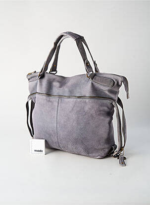 Sac fermeture zippée forme rectangulaire gris LANGO'S femme