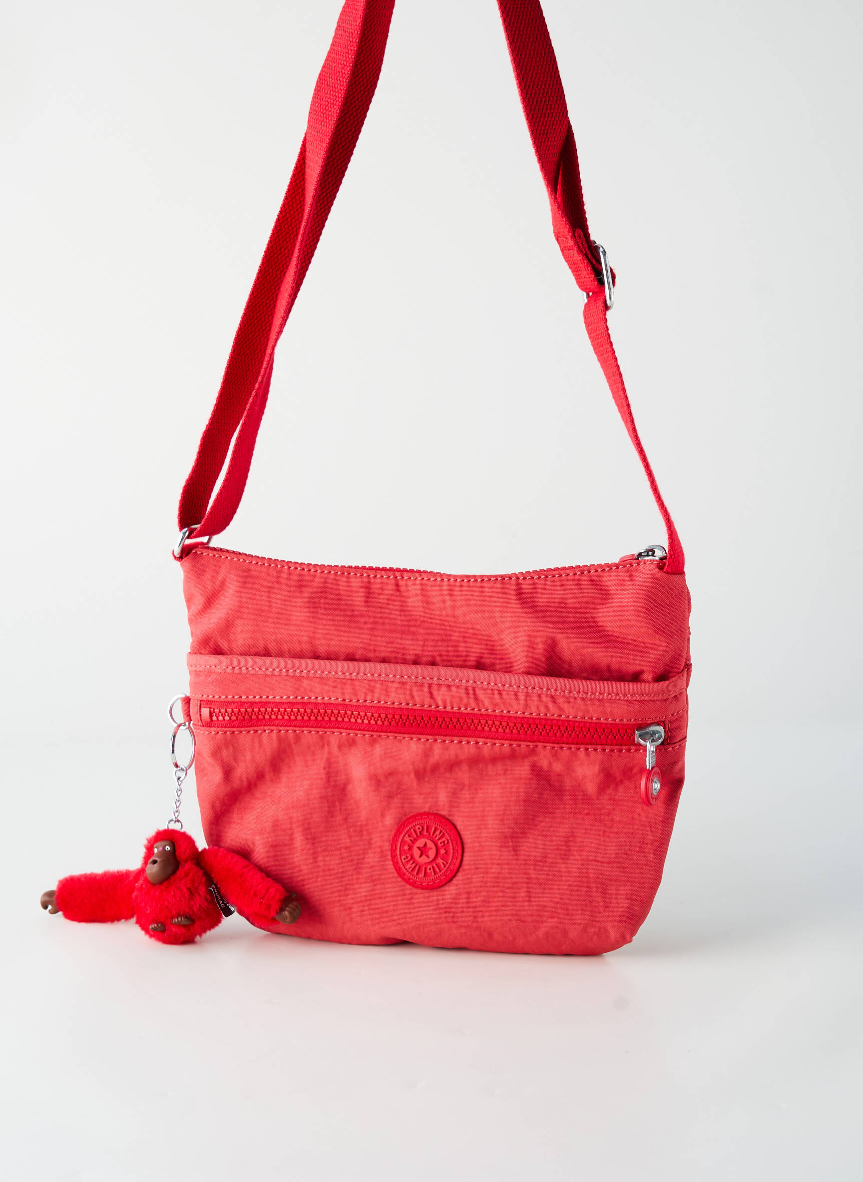 Sac fermeture zippée forme rectangulaire rouge KIPLING femme