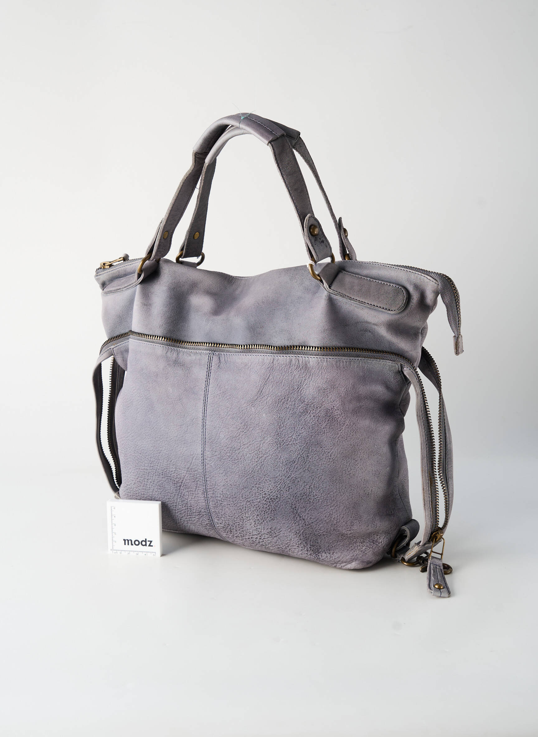 Sac fermeture zippée forme rectangulaire gris LANGO'S femme