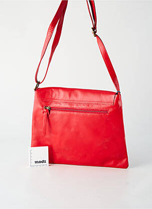 Sac fermeture zippée forme rectangulaire rouge LANGO'S femme