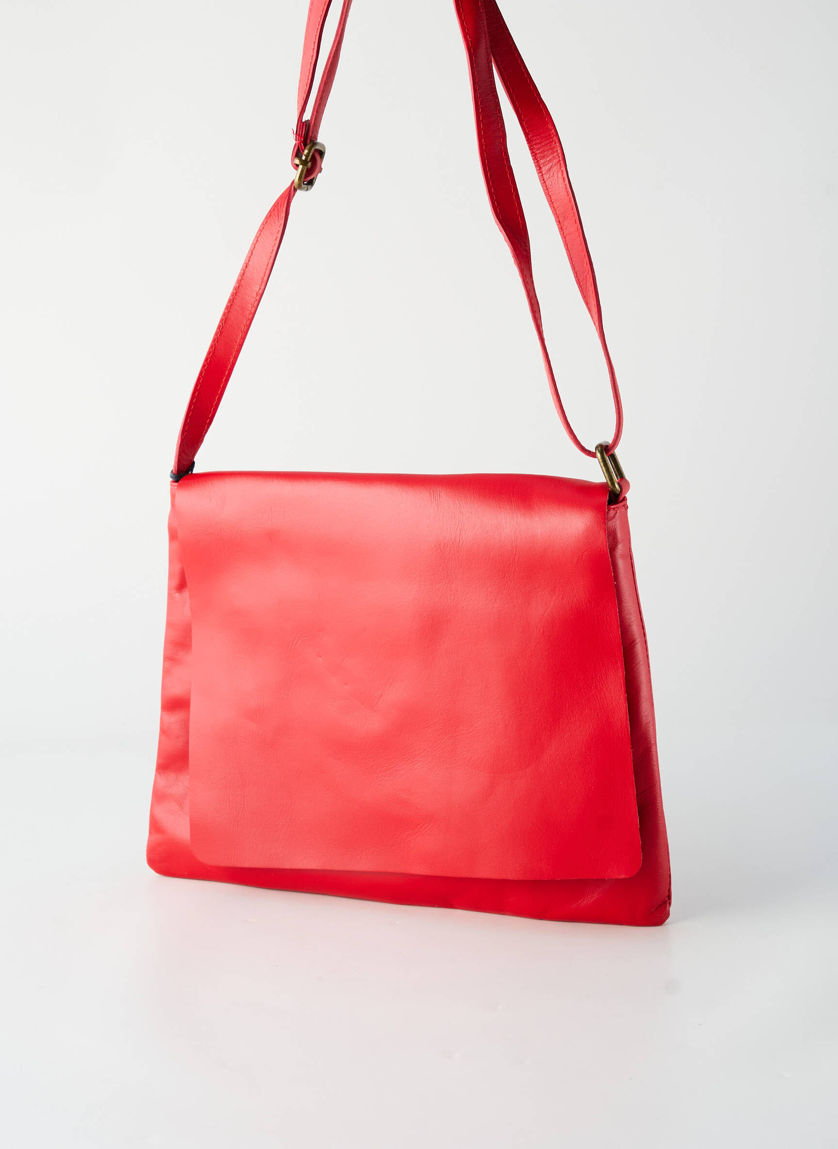 Sac fermeture zippée forme rectangulaire rouge LANGO'S femme