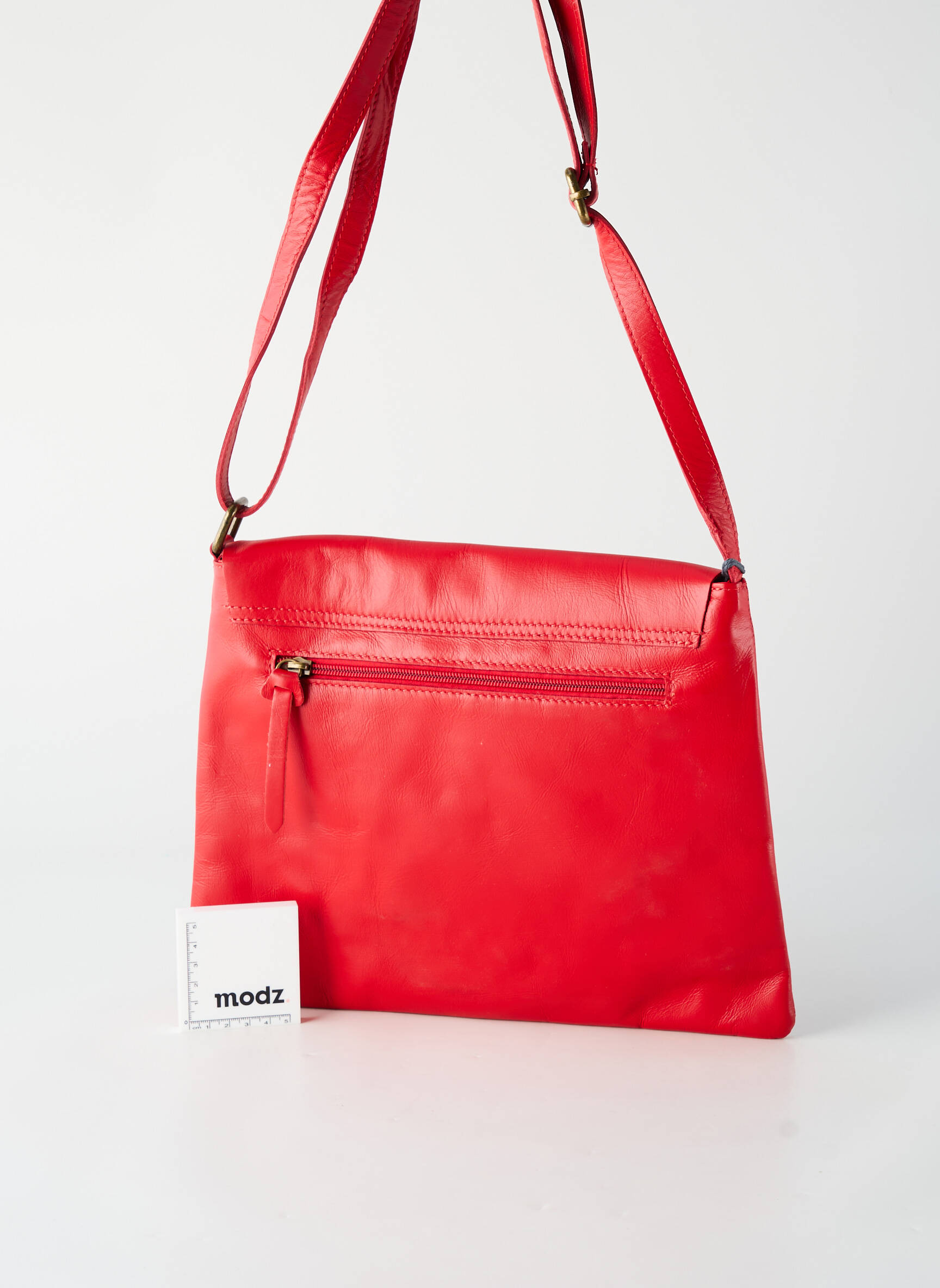 Sac fermeture zippée forme rectangulaire rouge LANGO'S femme