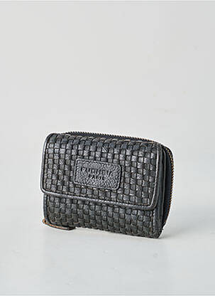 Porte-carte fermeture zippée noir FUCHSIA femme
