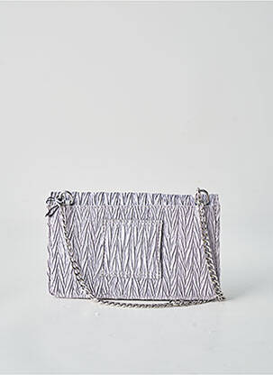 Sac bandoulière forme rectangulaire argent LANCASTER femme