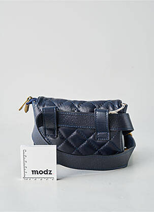 Sac cuir grainé forme rectangulaire bleu LANGO'S femme