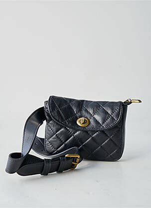 Sac cuir grainé forme rectangulaire noir LANGO'S femme