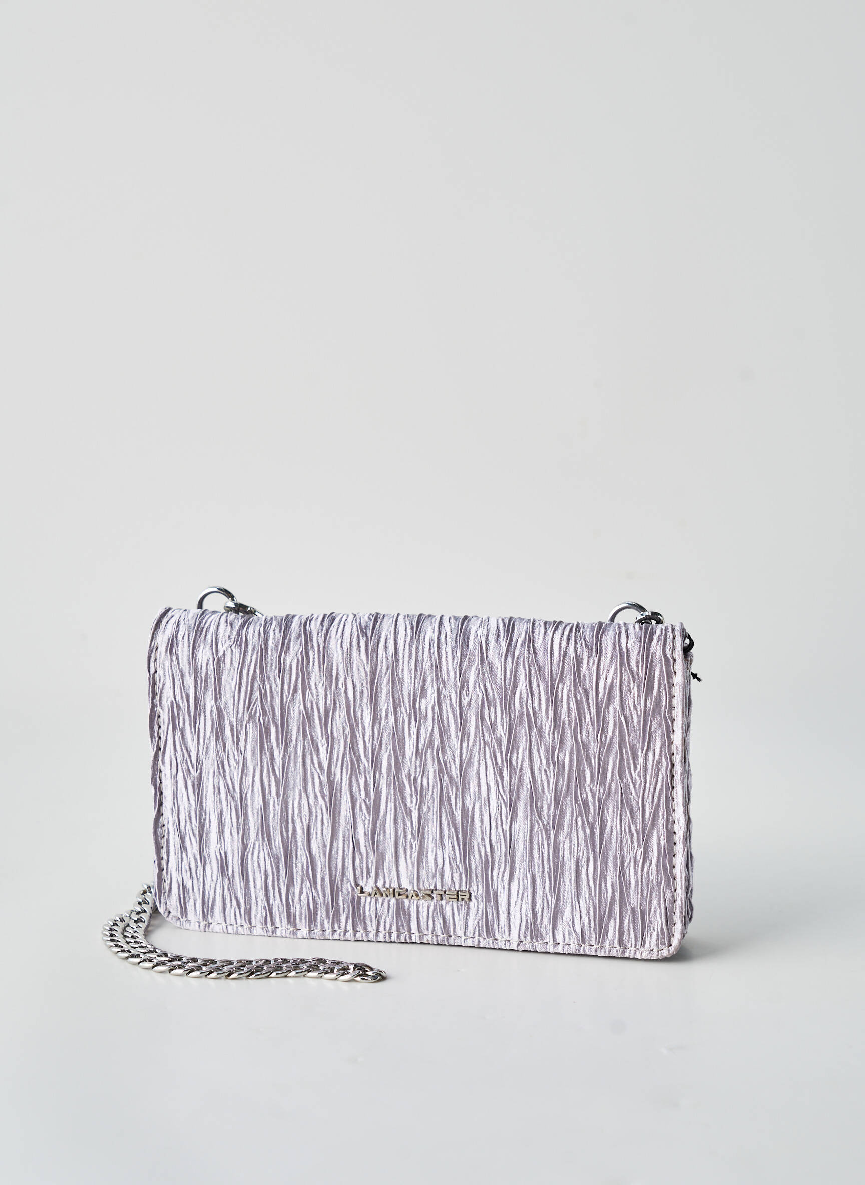 Sac bandoulière forme rectangulaire argent LANCASTER femme