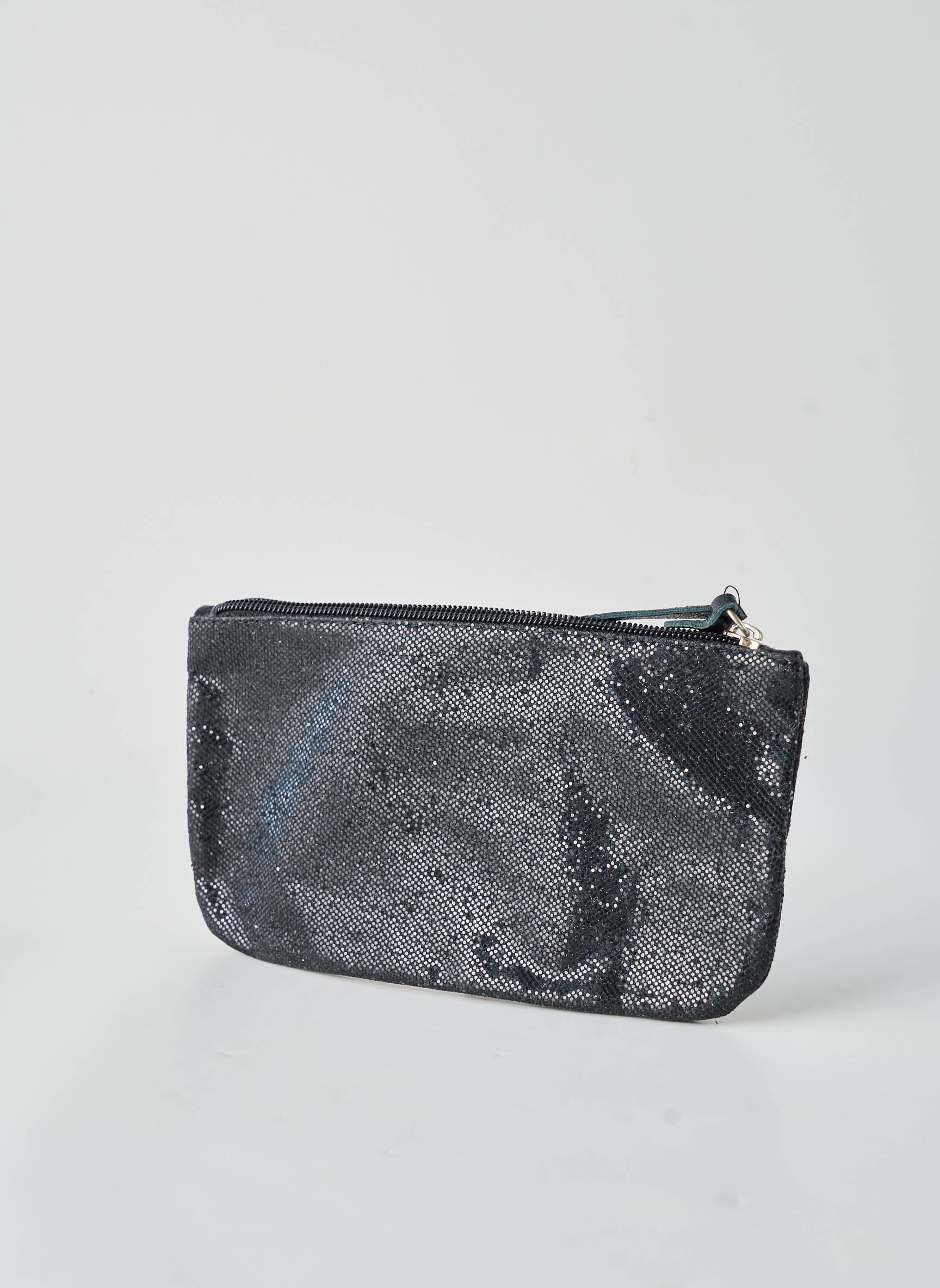Trousse effet matière satinée noir LOUISON femme