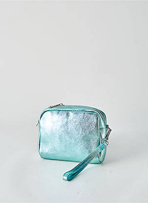 Sac fermeture zippée forme rectangulaire bleu BY LAUR femme